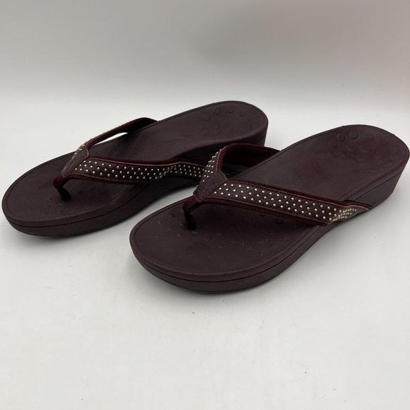 Vionic Pacific Kehoe Platform Sandal Gold Studs Concealed Arch Support Size 9 - Picture 3 of 7